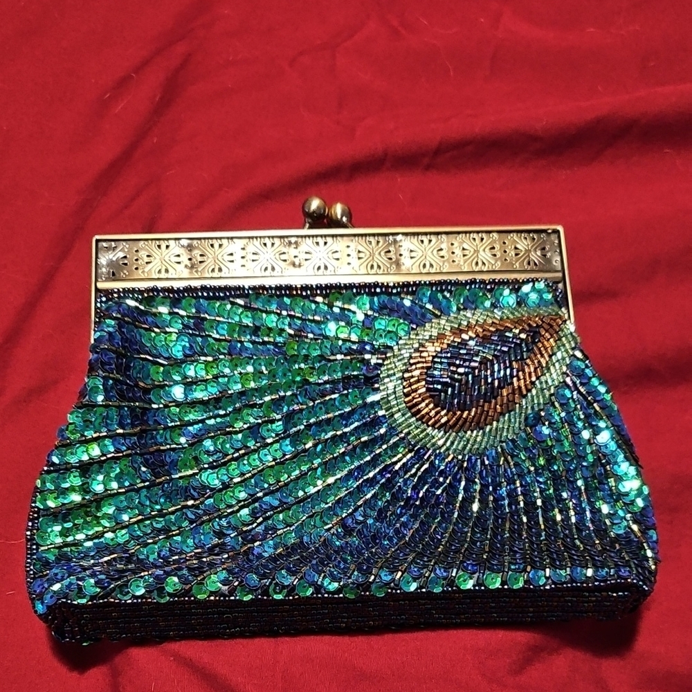 Elegant Blue and Green Clutch